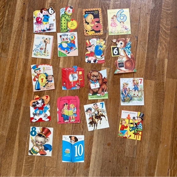 Vintage | Party Supplies | Vintage 95s Kids Birthday Fold Number Cards ...